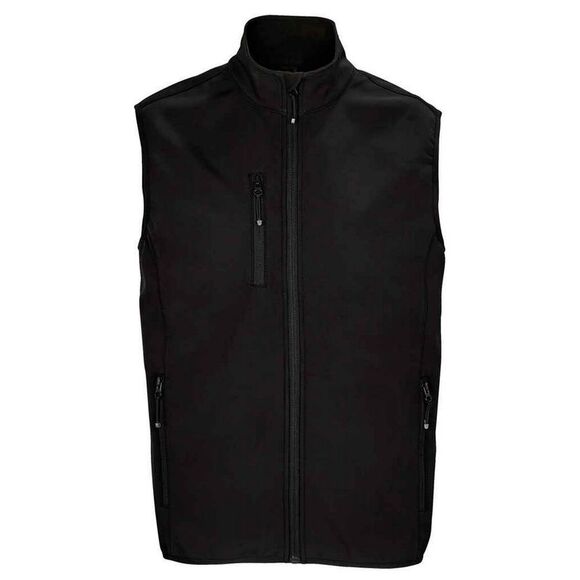 SOLS Mens Falcon Softshell Recycled Body Warmer / Black - Picture 1 of 3